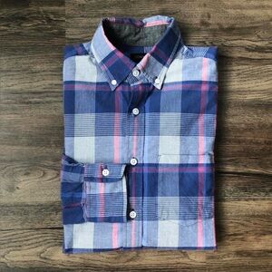 J.Crew Preppy Blue & Pink Casual Plaid Shirt